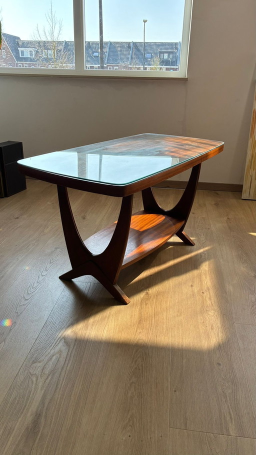Mid-century coffee table with glass