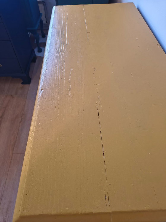 Credenza Giallo Ocra Caratteristica / Mobile Vintage – Credenze, Brass, Wood (photo 5 of 10)