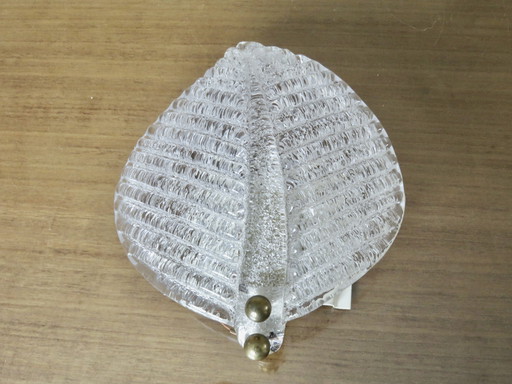 Barovier & Toso "Feuille" wandlamp van Murano glas, Italië, 1970