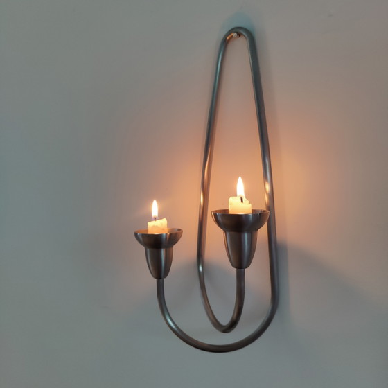 Wandkandelaar genaamd "Swing" van het Deense merk Georg Jensen – Kandelaars en kaarsen, rvs (photo 2 of 10)