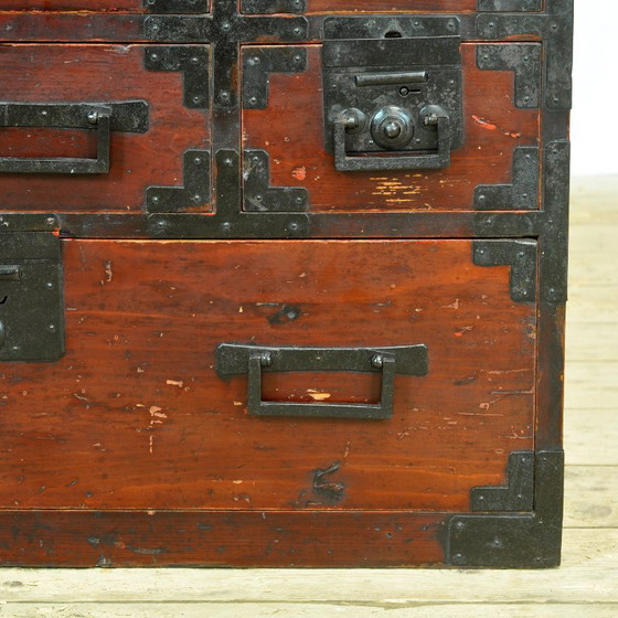 Japanese Tansu chest of drawers, circa 1890, Iron, Wood, Black (photo 13 of 16)
