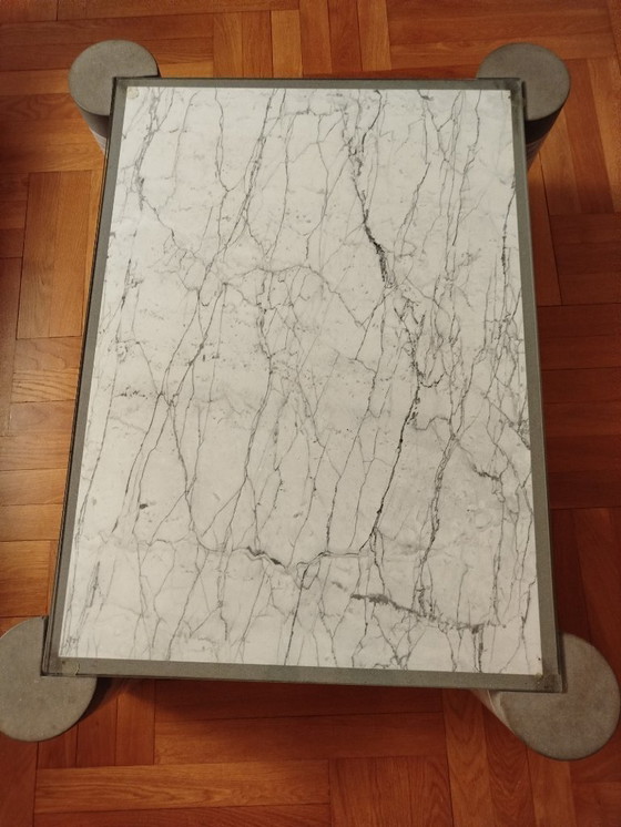 Image 1 of Salontafel van marmer en glas – Italiaans design