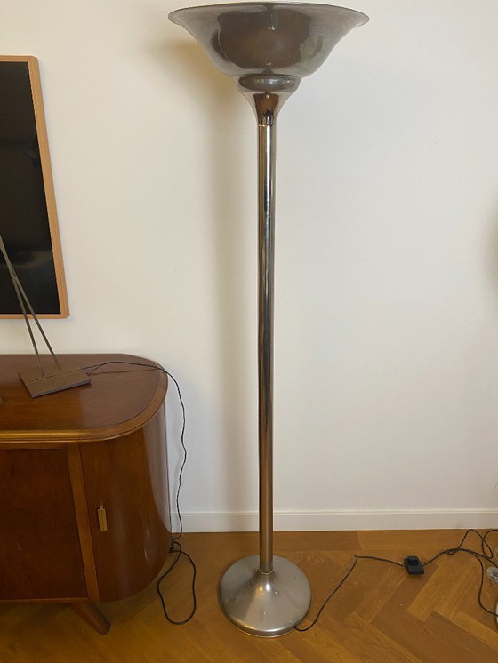 Image 1 of Coppia di lampade da terra Art Déco - Nichel, ispirate a Demeyere