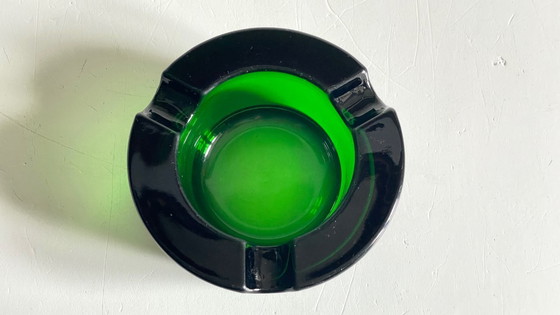 Image 1 of Vintage Aschenbecher aus grünem Glas