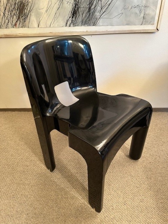 Image 1 of 4 x Sedia Universale n. 4868 - Joe Colombo per Kartell - Nero - Vintage 1967