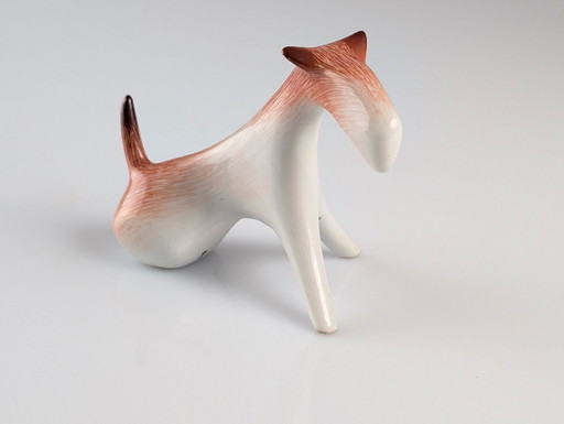 Mieczyslaw Naruszewicz Fox Terrier Figurine, Polish Porcelain 1960s