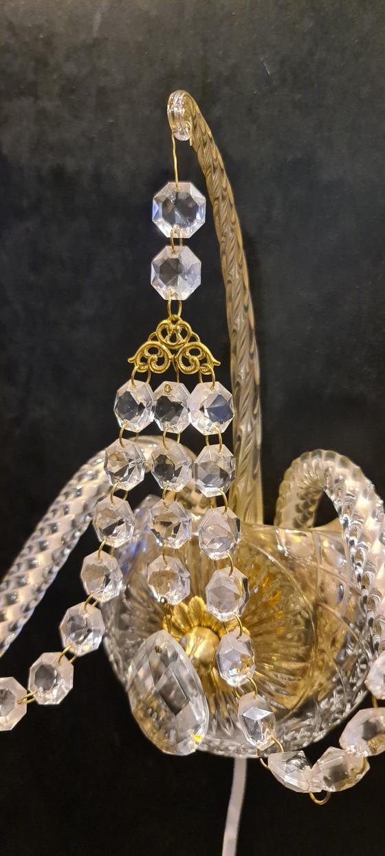 2 Wandlampen Gemerkt, Tomia Bohemia Uit Semily – Crystal, Brass (photo 5 of 10)
