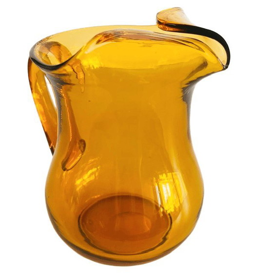 Vintage Hand-Blown Glass Water Jug Amber Glass 1960s – Glass & Decanter (photo 13 of 16)