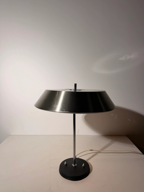 Vintage Mid-Century Modern Metalen Tafellamp, Tafellampen (foto 3 van 5)