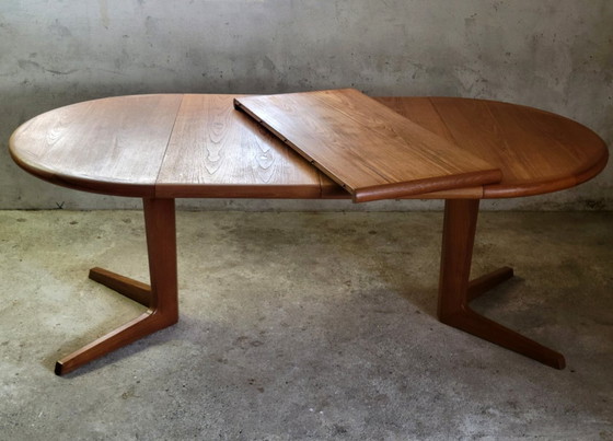 Tavolo da pranzo danese rotondo allungabile in teak 1960, Tavoli da pranzo, Legno, Marrone, Mid Century Modern (foto 7 di 14)