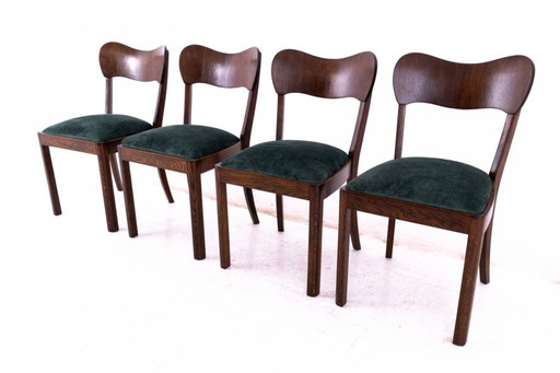 Ensemble de chaises Art déco, Pologne, années 1930.