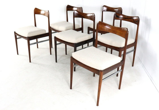 Set di 6 sedie da pranzo in palissandro, sedie da pranzo nuove, imbottite, stile vintage – AWA, Wood (photo 17 of 17)