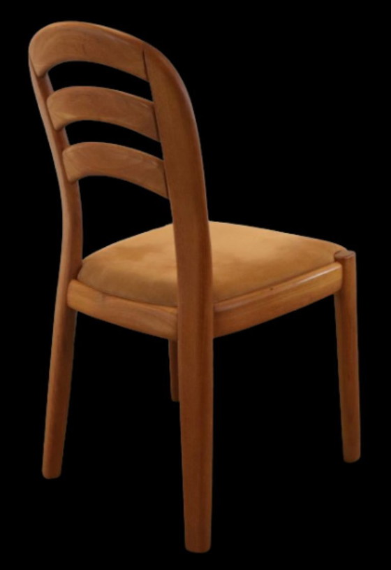 Image 1 of Set 4 Glostrup eetkamerstoelen stoelen massief teak Deens vintage
