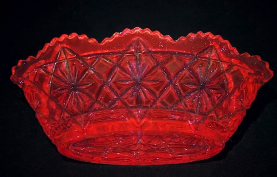 Art Deco Schaal "Depression Glass" - Circa 1930 – Verreries de Scailmont, Schalen (photo 2 of 8)