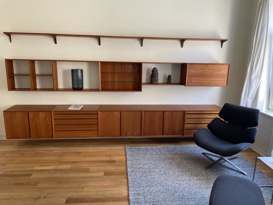 Poul Cadovius System Cado van Royal Systems: modulaire wandunit van teakhout, Deens Scandinavisch design met (photo 2 of 15)