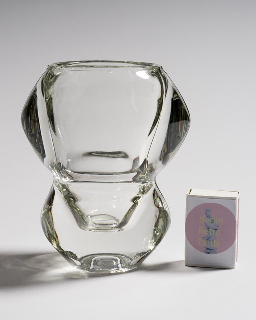 Pair of Sculptural Czech Glass Vases by František Vízner for Sklo Union, 1962