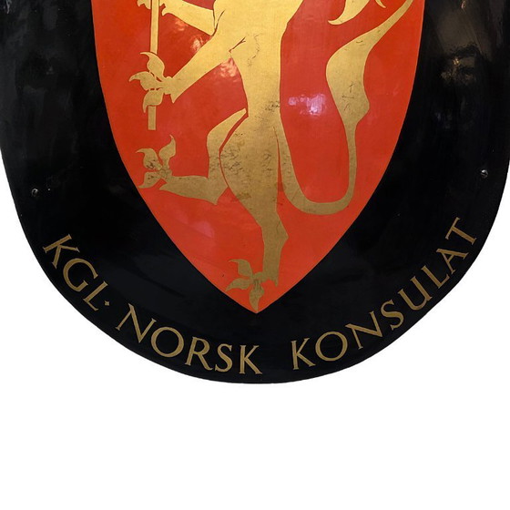 Image 1 of Raro piatto smaltato Kgl Norsk Konsulat, prima metà del XX secolo