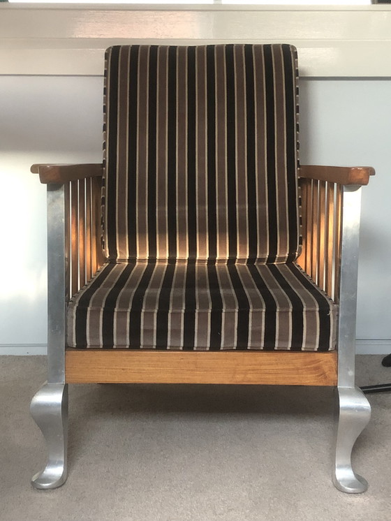 Image 1 of Designa Raucherstuhl, silbernes Bein und Holz