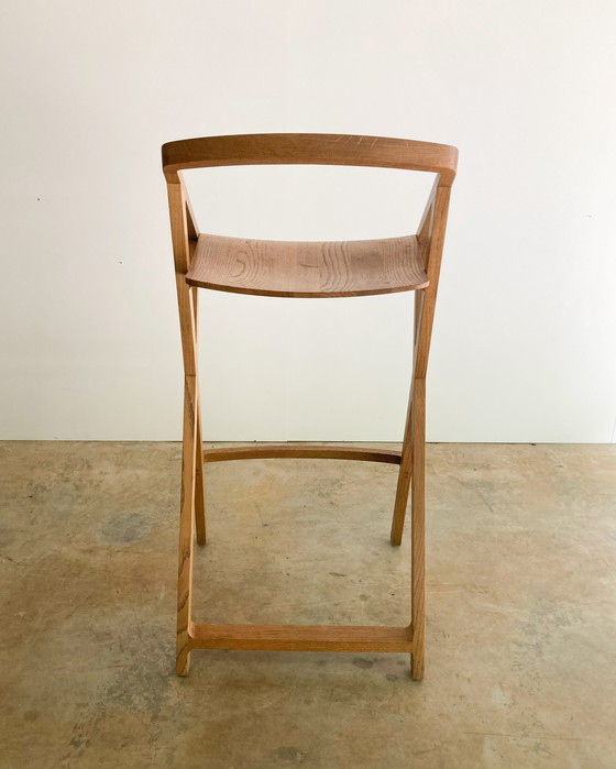 Image 1 of Tabouret de bar artisanal en bois