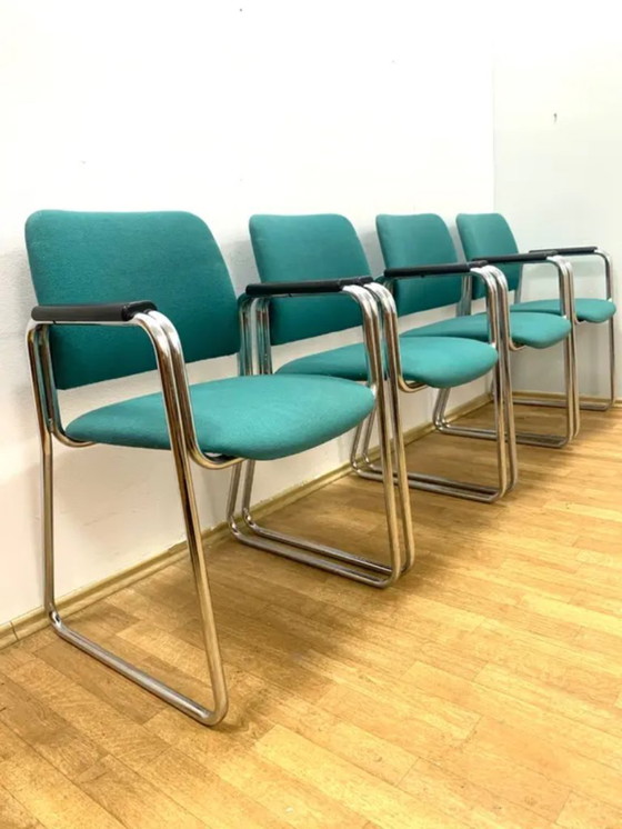 Image 1 of Retro fauteuils met armleuningen, jaren 70-80, Tsjechoslowakije (set van 4)