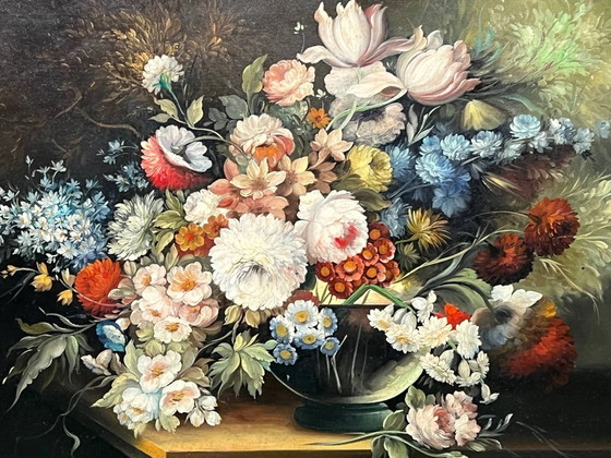Michele Cicala ( ). Still life signed with flowers in the classic Flemish technique. – Paintings & Drawings (photo 5 of 8)