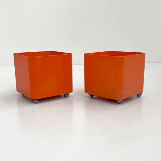 Image 1 of Orange Dime Planter on Wheels by Marcello Siard for Longato, 1970s