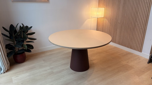 Tavolo da pranzo rotondo Faust in linoleum 130 cm - compensato di betulla