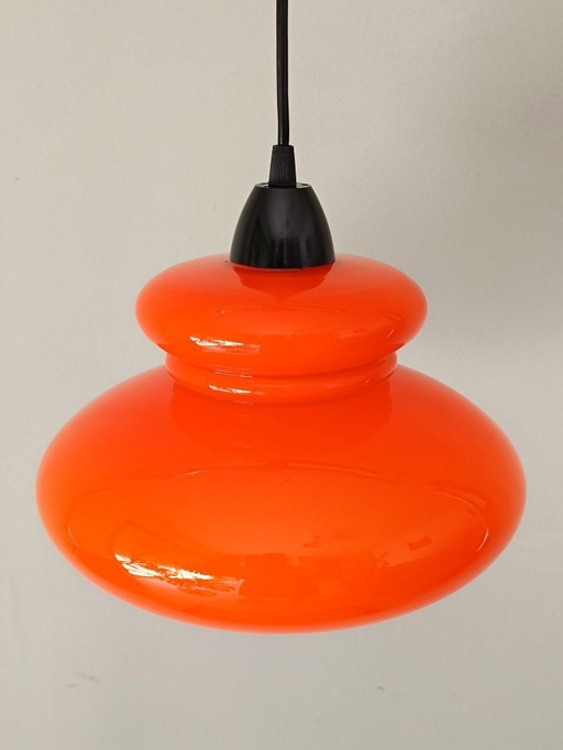 70s orange opaline chandelier