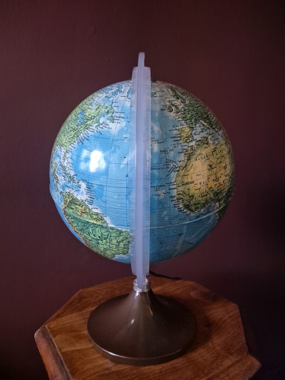 Mappamondo luminoso vintage | Ø 29 cm | Mappamondo retrò, Oggetti decorativi, Plastica, Multicolore (foto 3 di 6)