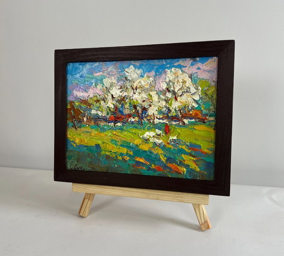 Image 1 of Original Oil Painting Spring Trees Landscape Spring has come