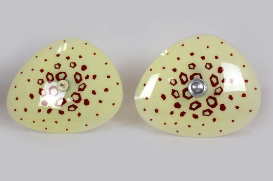 Image 1 of Large Vintage Czechoslovakian Opaline Glass Pendant Lights, 1970s, Set of 2