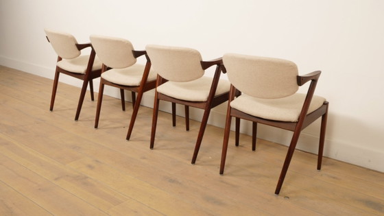 Image 1 of Juego de 4 sillas de comedor | Kai Kristiansen | Silla Z - modelo 42 | Palisandro