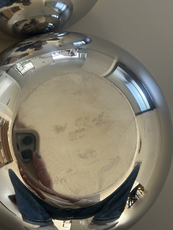 Image 1 of 2 insalatiere vintage Alessi - Acciaio inossidabile argento e oro