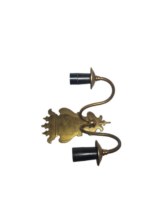 Two-Armed Wall Lamp, Sweden, 1970s – Wall lights, Brass (photo 6 of 10)