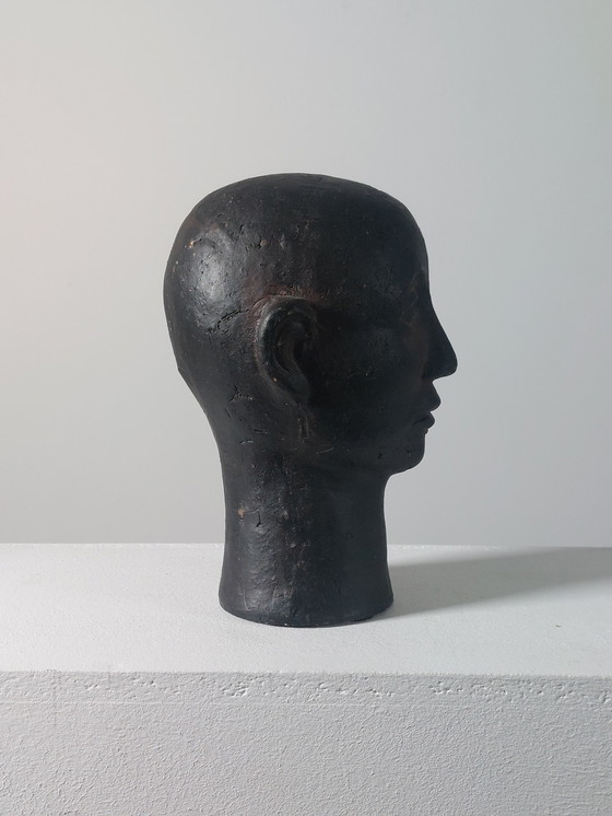 Image 1 of Busto de cabeza de cerámica antiguo, gabinete de curiosidades