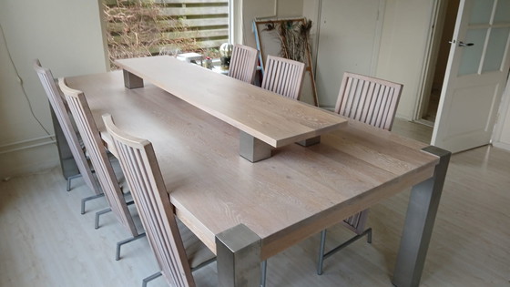 Image 1 of Large Dining Table With 6 Chairs