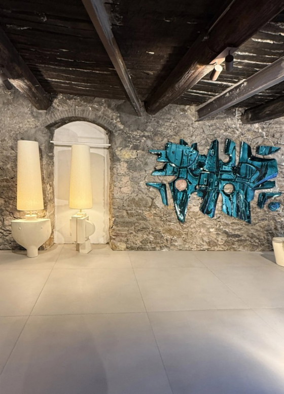 Affresco « Deep Green Lava Stone » di Olivia Cognet, Arte, Pietra, Nero (foto 3 di 6)