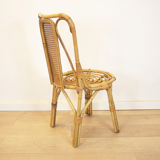 Image 1 of Vintage Wicker Bamboo Chair, Spain, 1970s