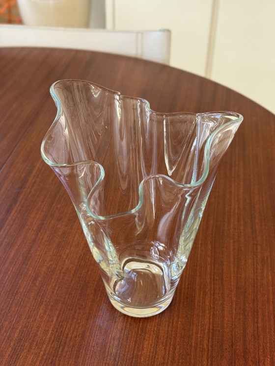 Image 1 of Vintage handkerchief vase, clear glass