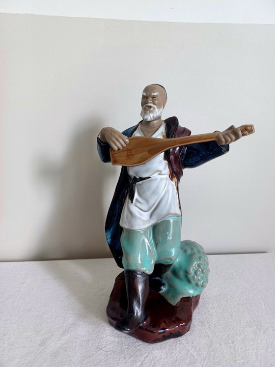 Image 1 of Vintage Shiwan Art Pottery - Trio Chinese Mudmen / Geglazuurde keramiek ('70-'80)