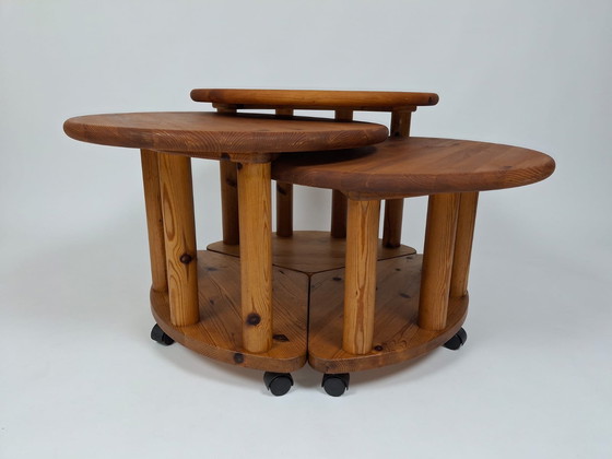 Image 1 of Set Van 3 Vintage Bijzettafels, in de Stijl van Rainer Daumiller