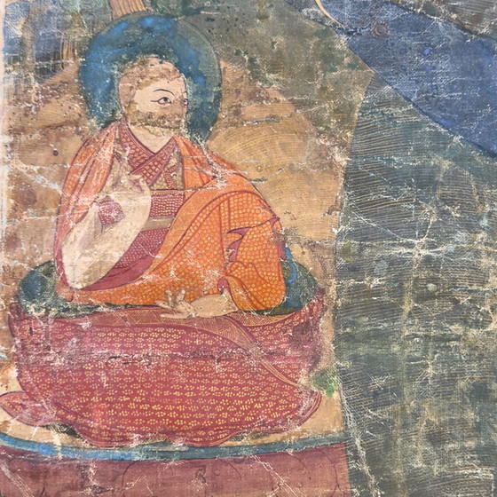 Thangka tibetano monumentale della stirpe Sakya con Hevajra – Tradizione Ngor antica, seconda metà del XV (photo 9 of 11)