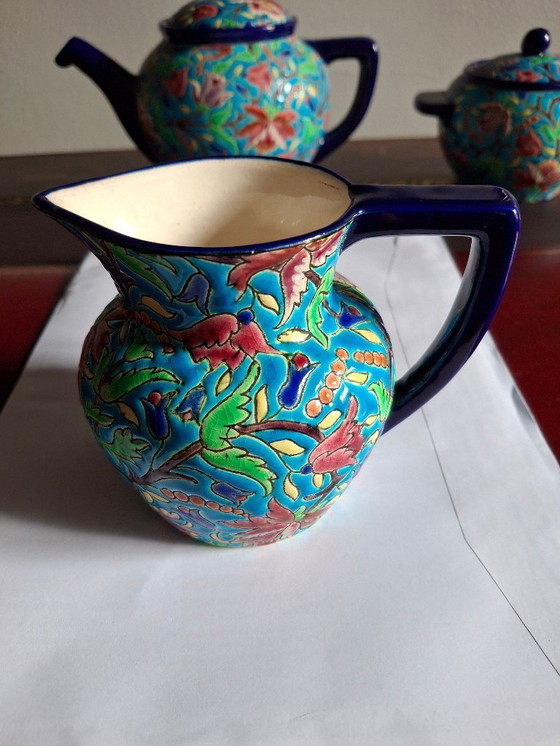 Image 1 of Juego de té esmaltado cloisonné de Longwy