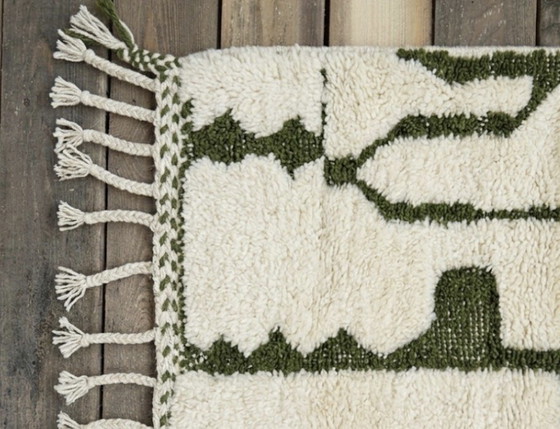 Image 1 of Handgeknüpfter marokkanischer Beni-Ouarain-Teppich, modernes abstraktes Design – 247 x 153 cm

