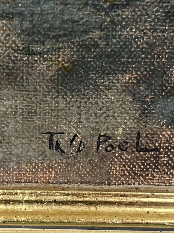 Theo van de Poel. "Avondlandschap" in de stijl van het impressionisme. – Schilderijen & Tekeningen, Canvas (photo 3 of 6)