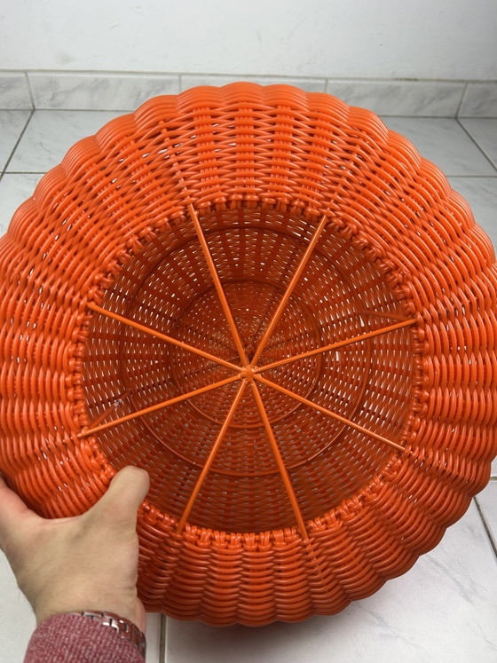 Image 1 of pouf vintage IKEA en fibres synthétiques tissées
