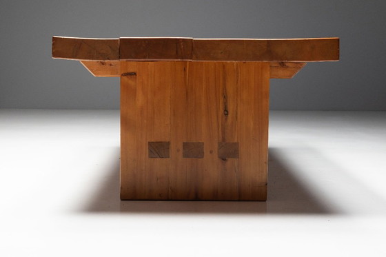Image 1 of Esstisch aus Alpen-Ulmenholz im Stil von Pierre Chapo, Frankreich, 1960er Jahre