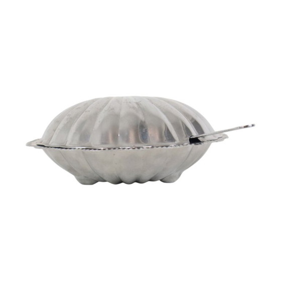 Vintage Coquille Schelp Boterschaal – Tafelaccessoires, Glass, Chrome (photo 3 of 12)