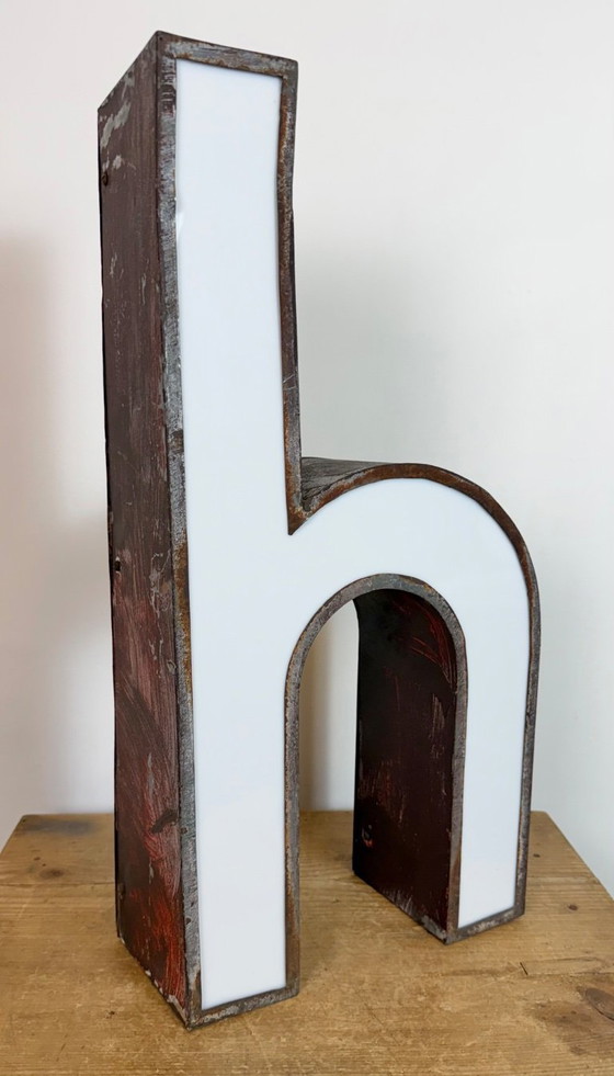 Image 1 of Vintage Illuminated Advertising Letter H , 1960s