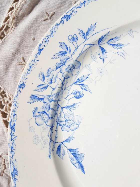 Piatto rotondo Katecrown Ironstone con motivo floreale blu – Stoviglie (photo 2 of 5)